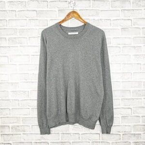 OUTERKNOWN Men's Organic Cotton Crew Neck Pullover Sweater in Gray Size Medium